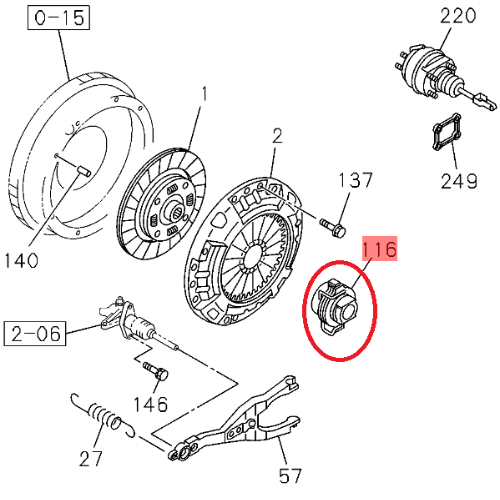 Bạc đạn bi tê (bạc đạn ly hợp) xe Isuzu